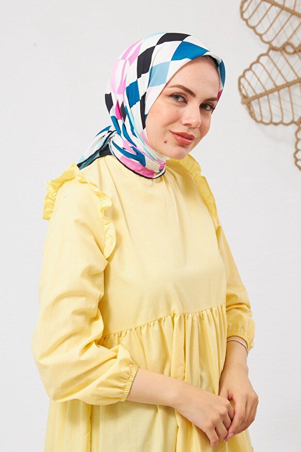 Relax Geometric Ala Soft Scarf Black 1139-17