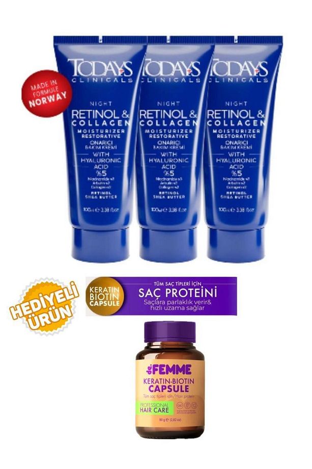 Todays Clinicals Onarıcı Krem 100ml 3 Adet+De femme Saç Proteini Hediyeli - 1