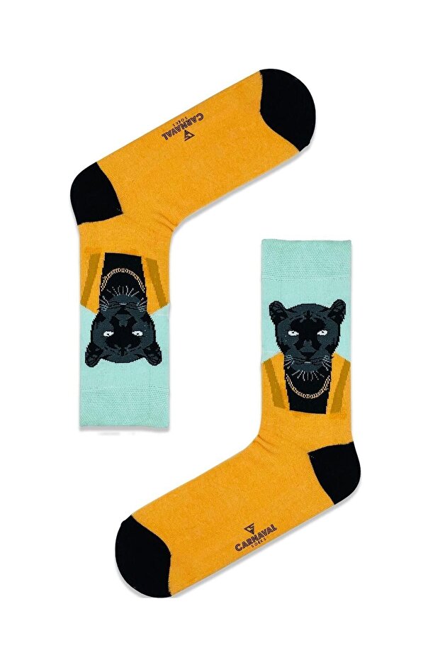 Kolyeli Tiger Patterned Rekli Unisex Sports Socks