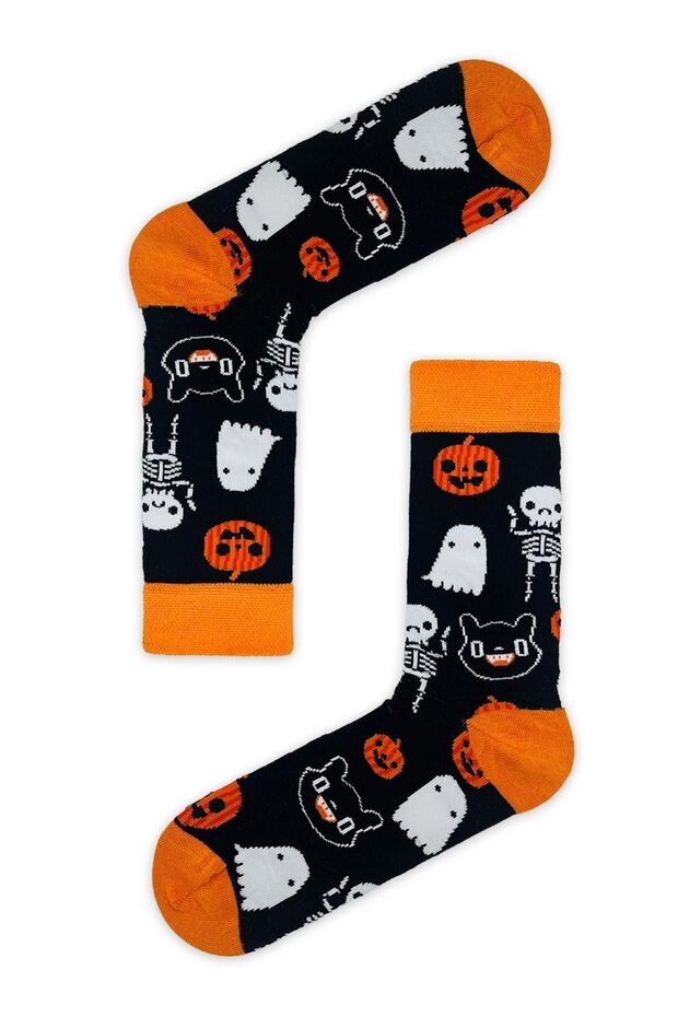 Halloween Patterned Ghost Socks - 1