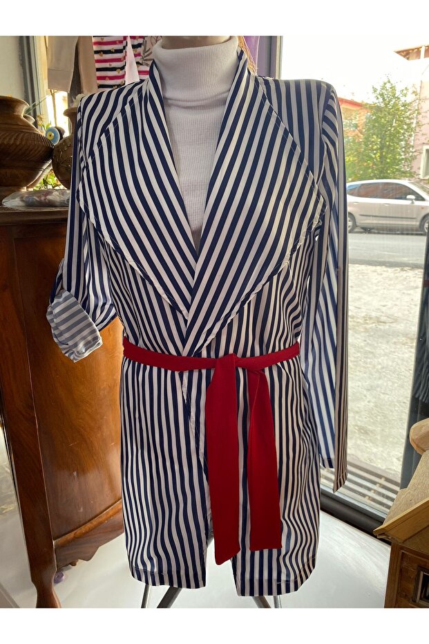 80cm Striped Shirt-Jacket Set - 3