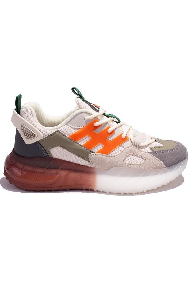 Tod Bej Turuncu Erkek Memory Foam Ortopedi Air Kalın Hafif İthal Sneaker Günlük Yürüyüş Koşu Ayakkab - 1