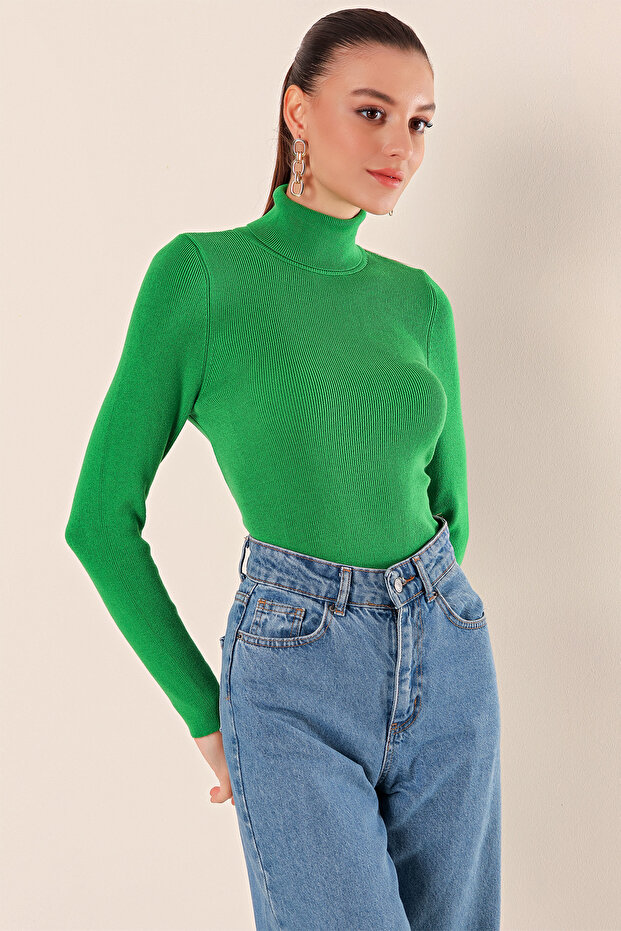 15825 Turtleneck Knitwear Sweater - Green