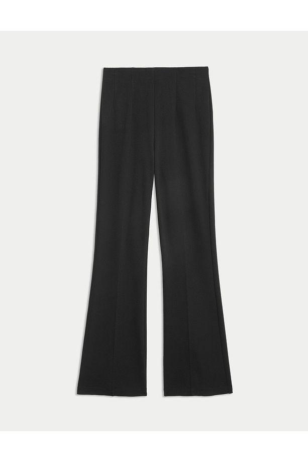 Yüksek Bel Flared Fit Örme Pantolon - 5