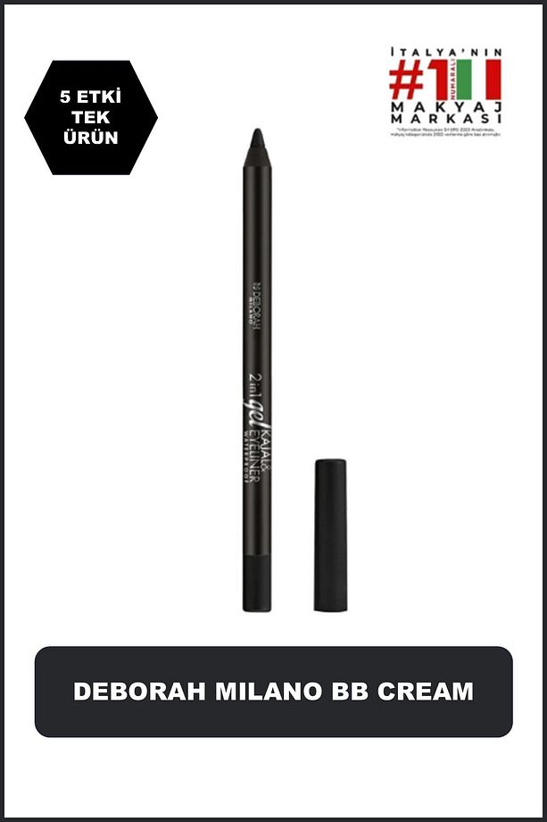 2in1 Gel Kajal & Eyeliner Pencil Göz Kalemi 01 Siyah - 1