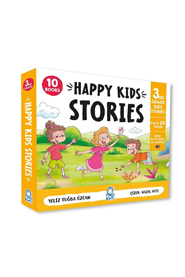 Mavi Kirpi Happy Kids Stories 3. Sınıf İngilizce Hikayeler (10 Kitap+Her Biri 24 Sayfa+Aktiviteli+Ses Destekli)