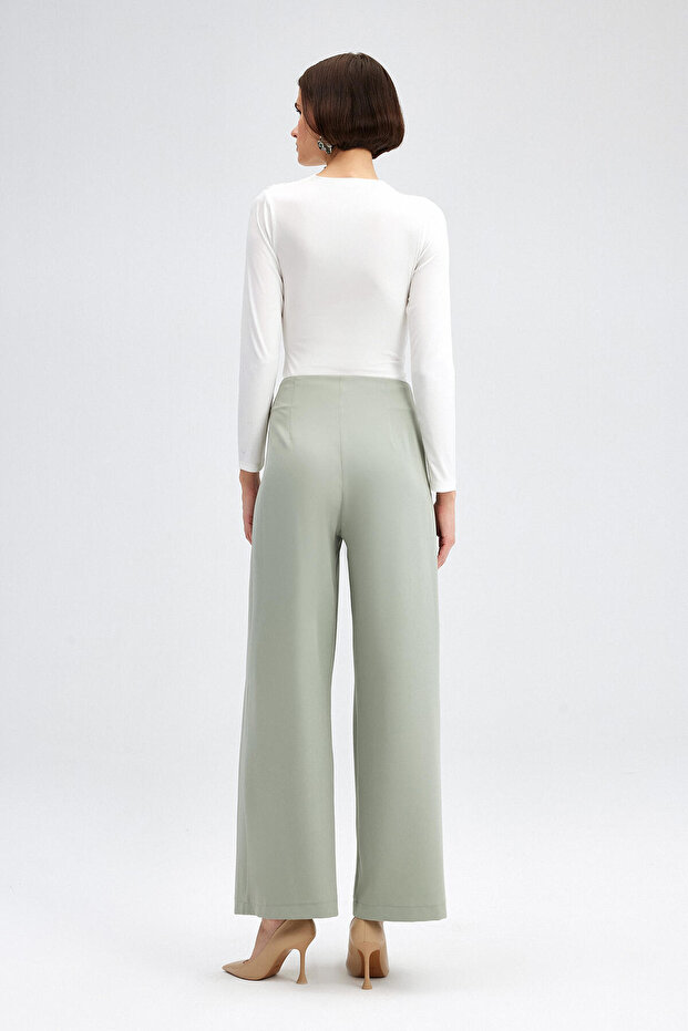 BEL DETAYLI KREP PANTOLON - 5