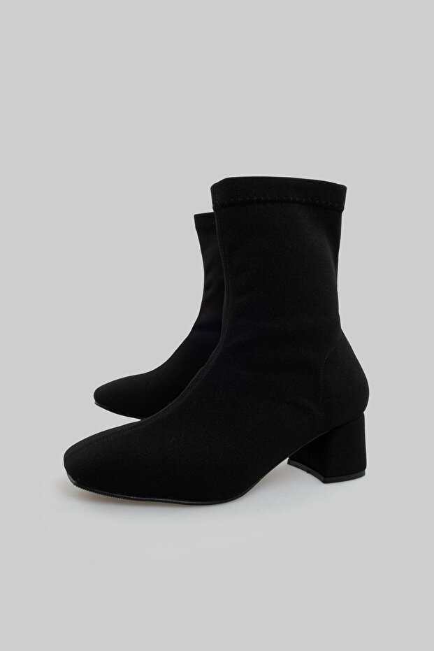 Küt Kalıp Streç Bot Siyah Mat Saten - 3