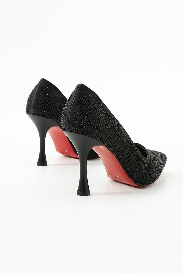 Kadınlar için Parlak Elmas Dekor Moda Parti Yüksek Topuk Stiletto Ayakkabı - 4