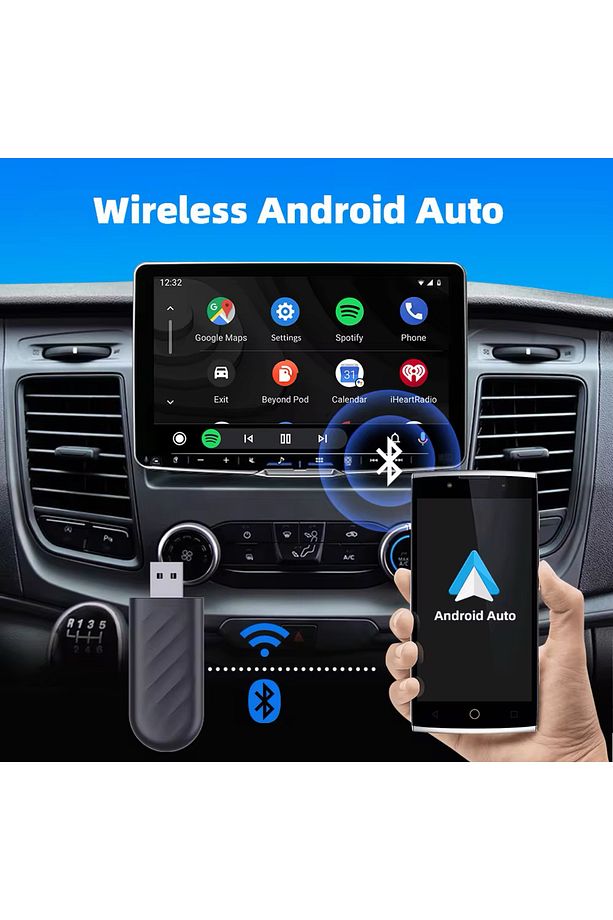 Yeni Tasarım Mini Kablosuz Carplay Ve Android Auto Usb ve Type-c Uyumlu Araç Multimedya Adaptörü - 3