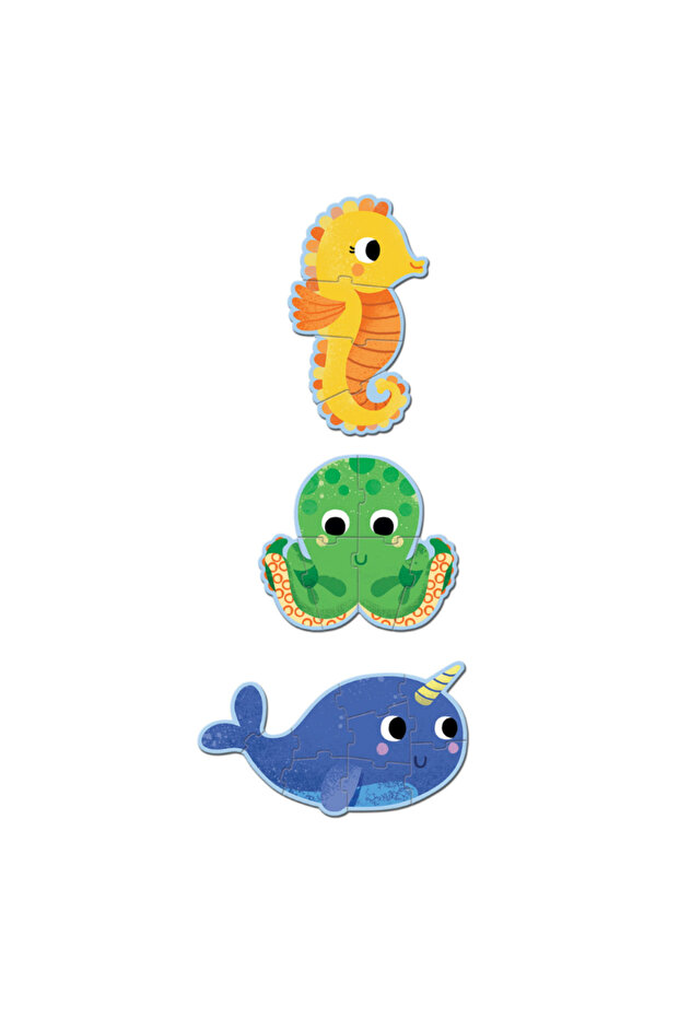 Dev Puzzle - Deniz Canlıları 4-6-9 Parça - 5