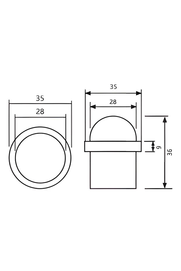 Doğanlar Kapı Stoperi Oval Ø28xh35mm - 2