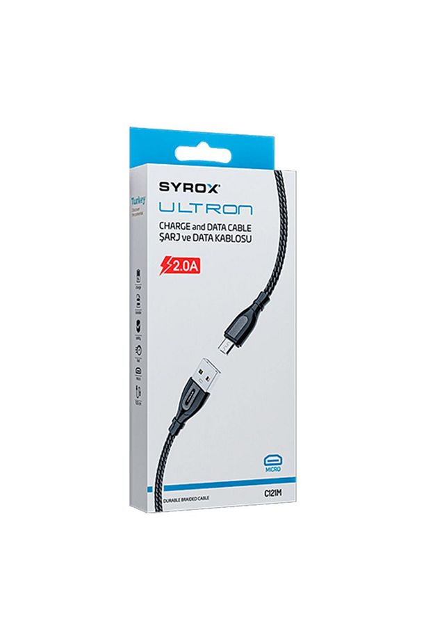 C121m Ultron Metal Örgü Micro Usb Data/şarj Kablosu 2.0a 1mt Siyah - 5
