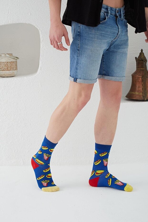 White Nutella Patterned Colorful Socks - 3