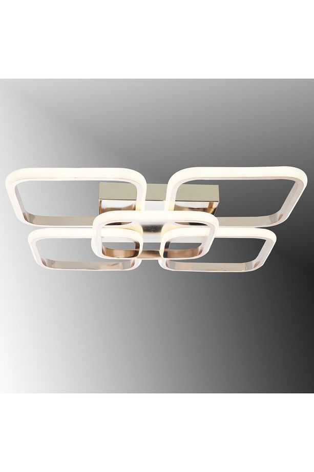 TT302-4+1-FSR KARE TT Aydınlatma ( Beyaz Işık ) Fransız Sarı Kaplama 5 li Led Avize - 4