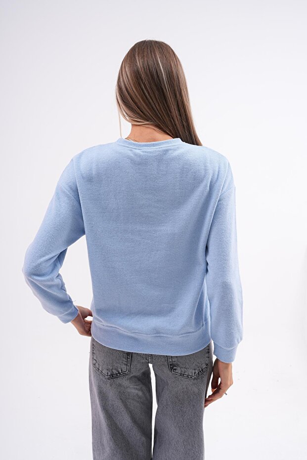 Kadın Bisiklet Yaka Selanik Örme Sweatshirt 255010 - - 5