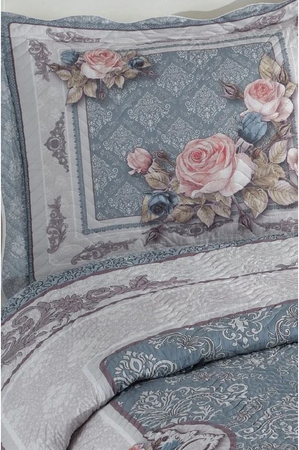 Çift Kişilik Microfiber Kapitone Yatak Örtüsü(GLORİA KAHVE) - 2