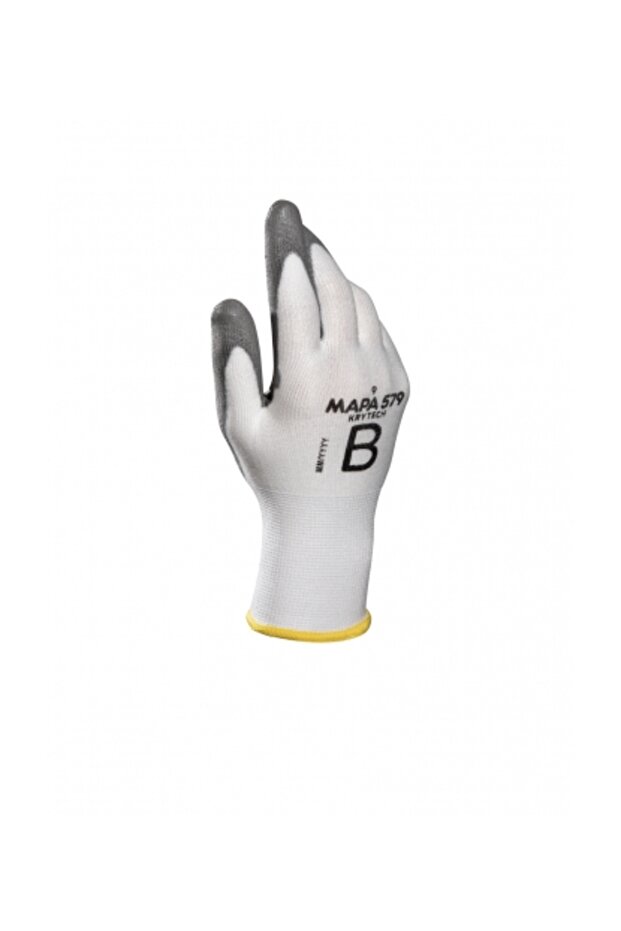 قفاز العمل Mapa Krytech 579 مطلي بالبولي يوريثان باللون الأبيض - 1