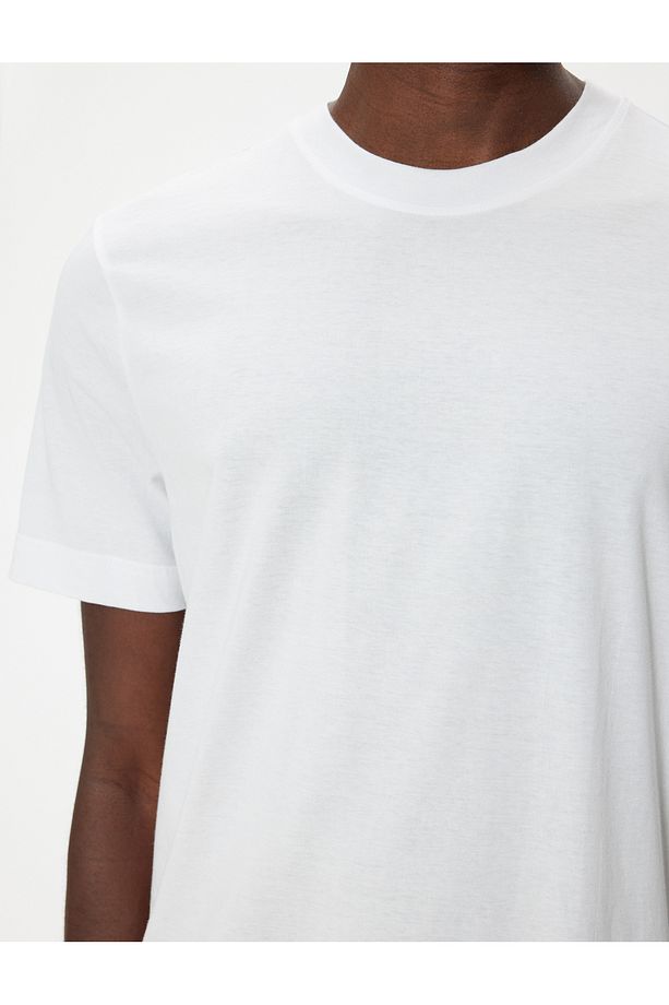 Basic Tişört Regular Fit Kısa Kollu Bisiklet Yaka Pamuklu - 5