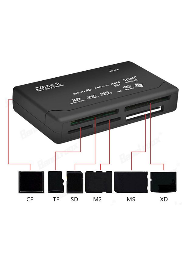 Usb 2.0 Kart Okuyucu Tf Cf Sd Mini Sd Sdhc Mmc Ms Xd Card Reader - 2
