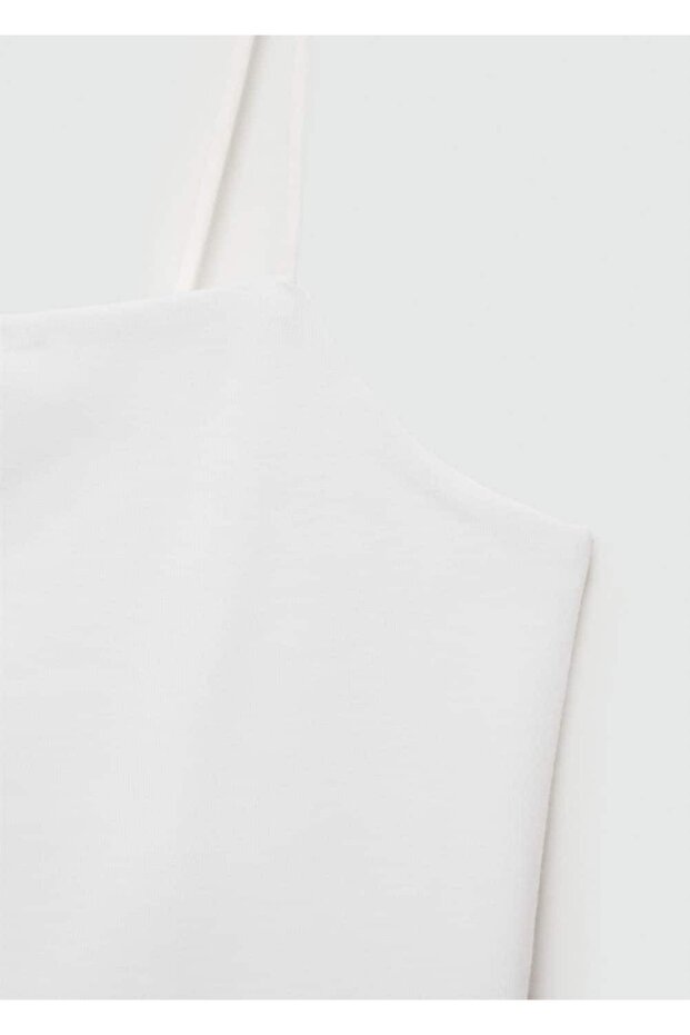 Düz yaka askılı bluz - 5