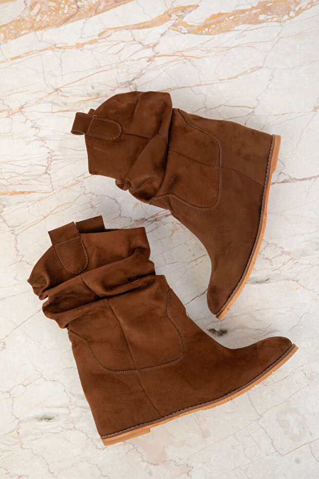Taba Süet Kadın Bot & Bootie 13812 - 4