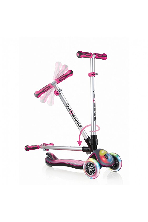 Elite Deluxe Flash Full Işıklı Scooter - Pembe - 3