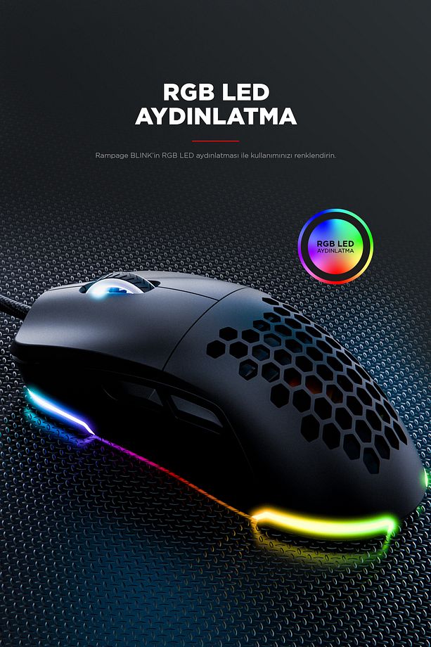 Blink Rgb Mouse Makrolu 12800 Dpi Oyuncu Mouse Gaming Mouse Örgü Kablo E-spor Mouse Profesyonel - 4