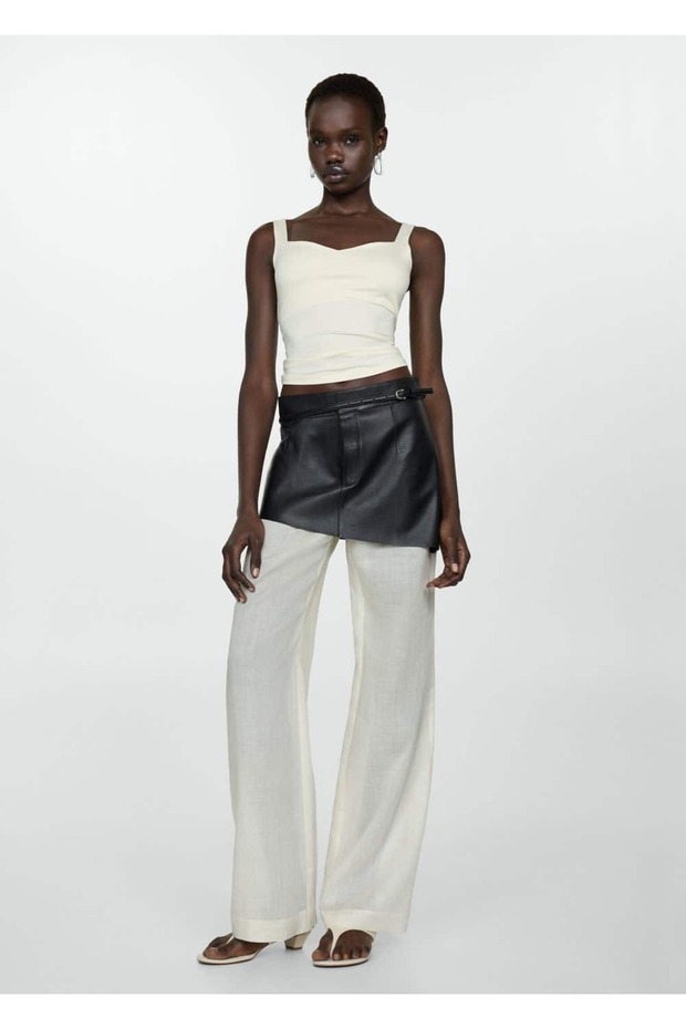 Askılı triko bluz - 2