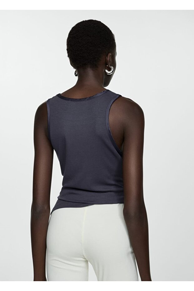 Saten detaylı bluz - 4