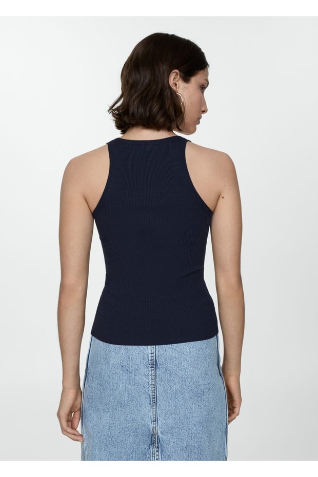 Askılı triko bluz - 4