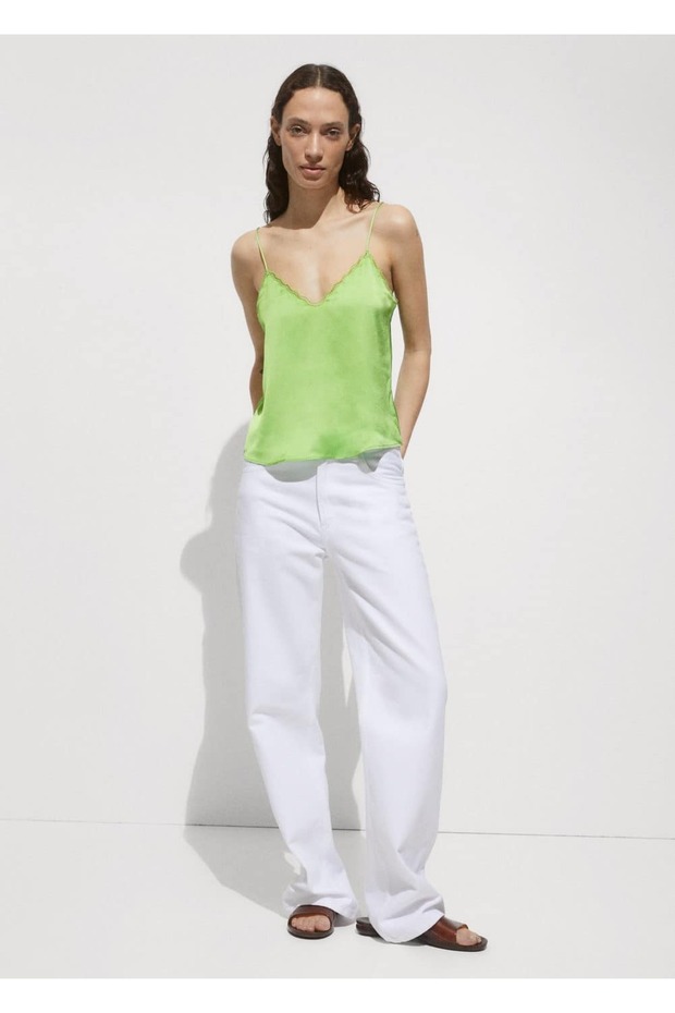 Saten askılı bluz - 2