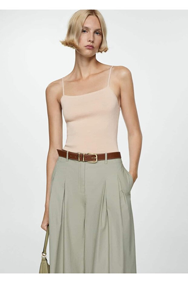 Askılı triko bluz - 1