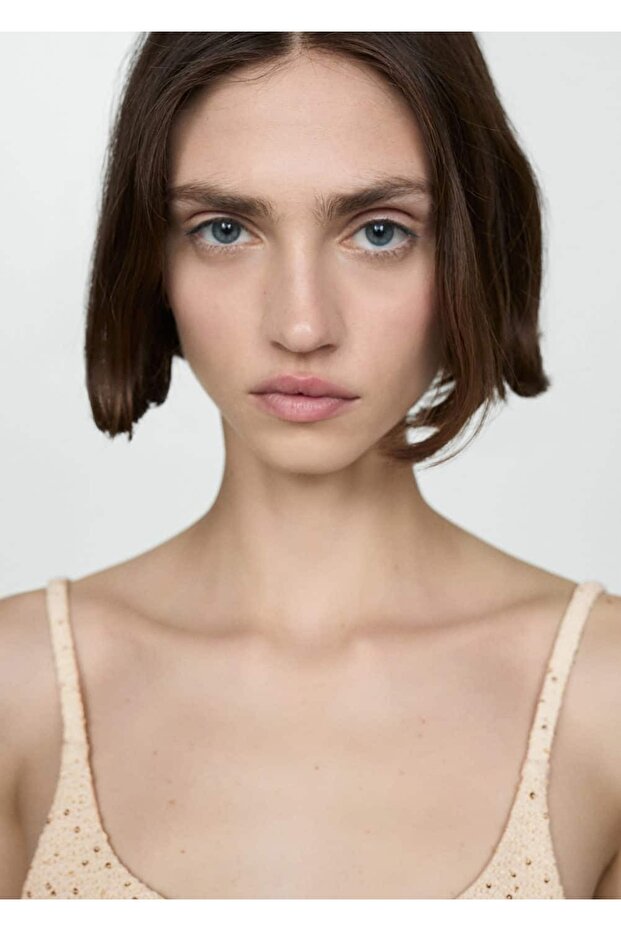 Askıları pullu bluz - 6