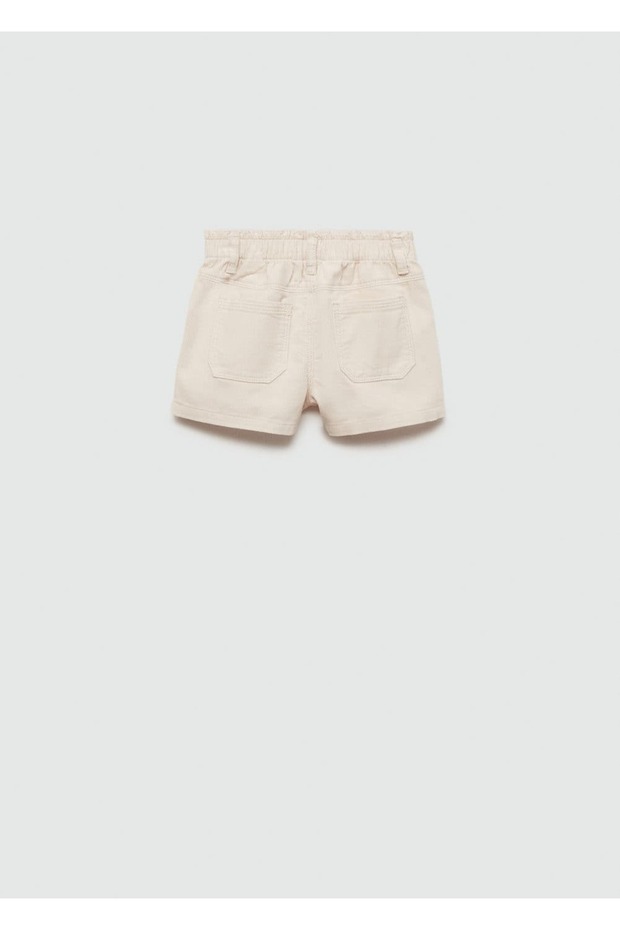 Düğmeli Mikro Fitilli Kadife Şort - 2