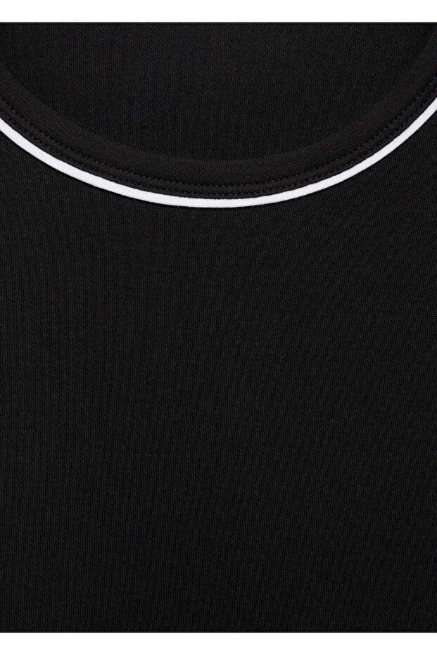 Zıt Bantlı %100 Pamuklu Tişört - 5