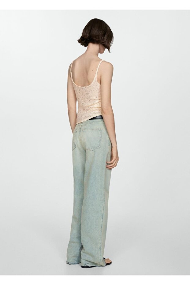 Askıları pullu bluz - 4