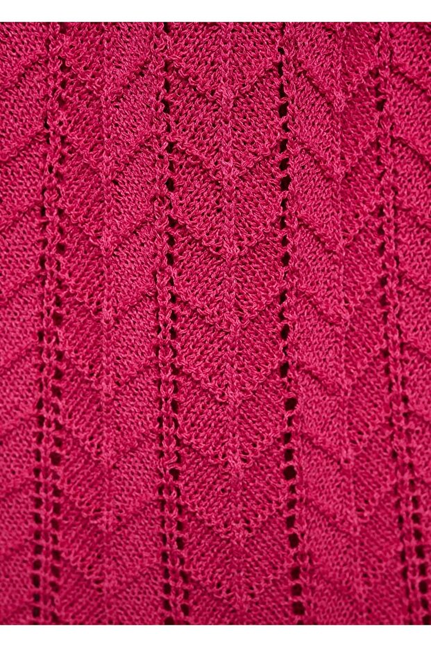 Perforierte Strickbluse mit Bindedetail - 6