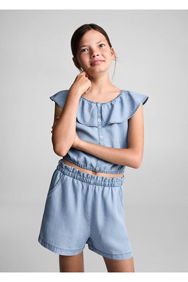 Beli Lastikli Lyocell Şort - 1