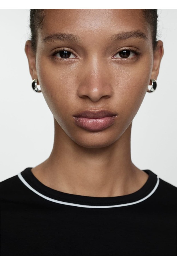 Zıt Bantlı %100 Pamuklu Tişört - 6