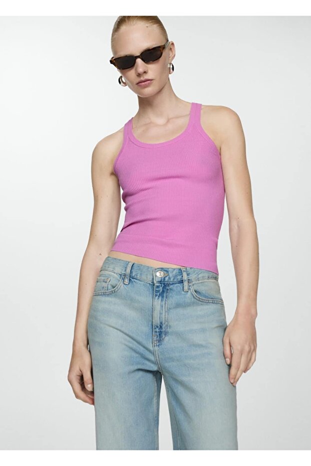 Askılı triko bluz - 1