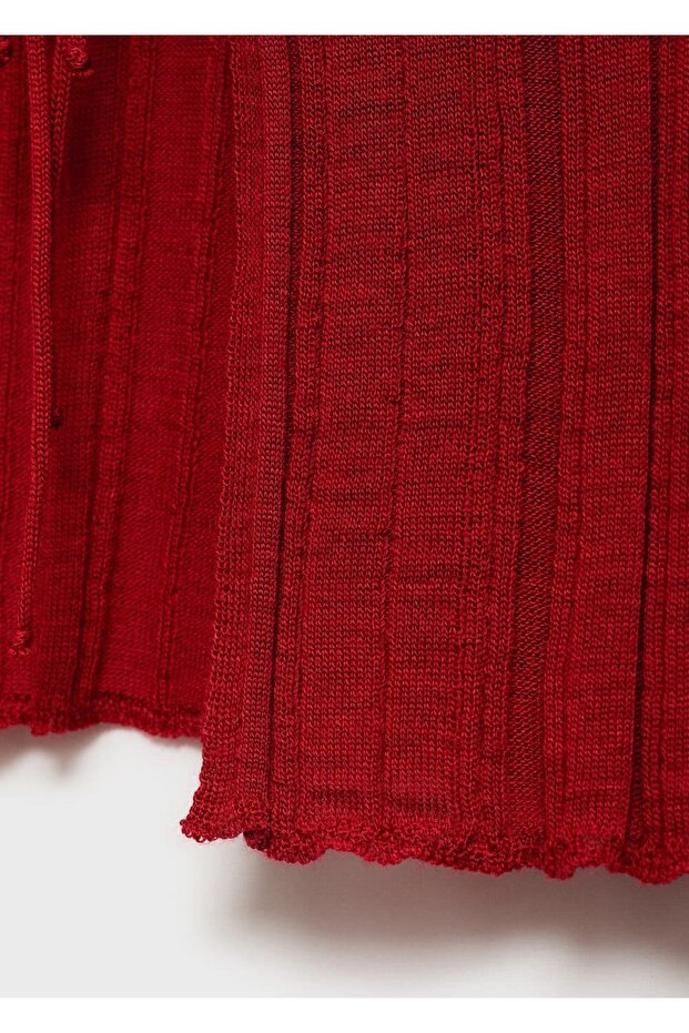 Bağ Detaylı Triko Hırka - 5