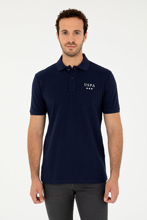 Men's Regular Fit Polo Neck Navy Blue T-Shirt 50288504-Vr033