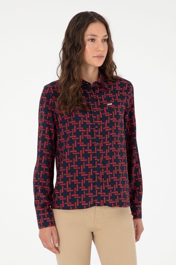 Women's Cherry Long Sleeve Shirt ELİFSU BUTİKHOME