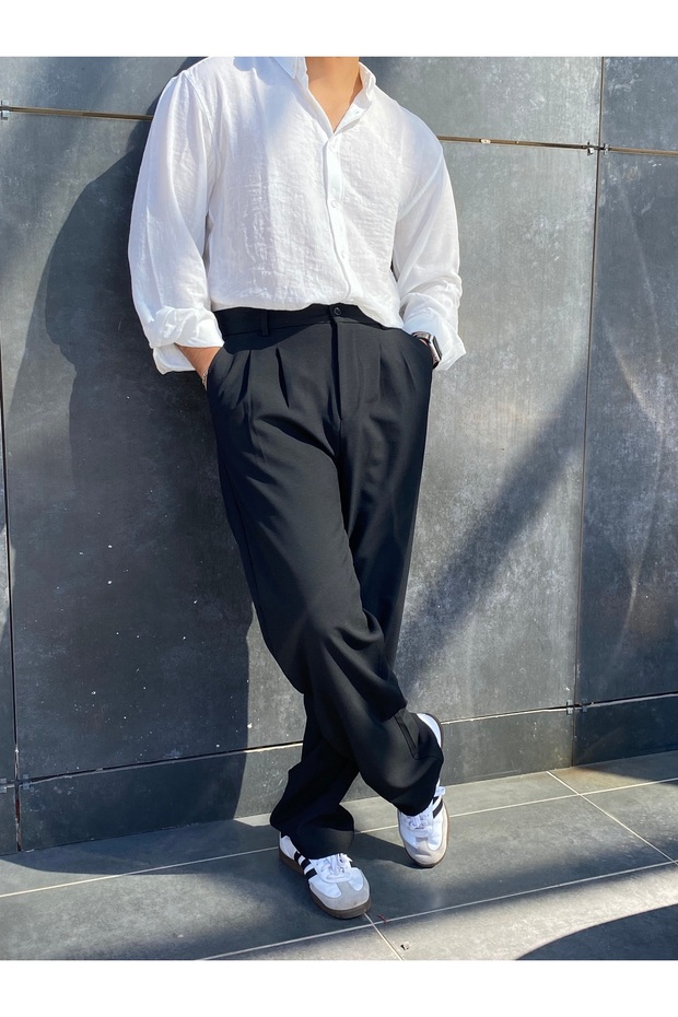 Diaper Foot Fabric Baggy Pants with Elastic Waist