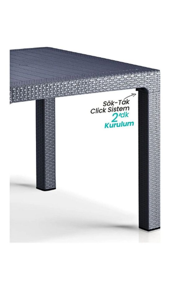 90x90 Rattan Masa Balkon Bahçe Teras Masası Kare Rattan Masa - 4