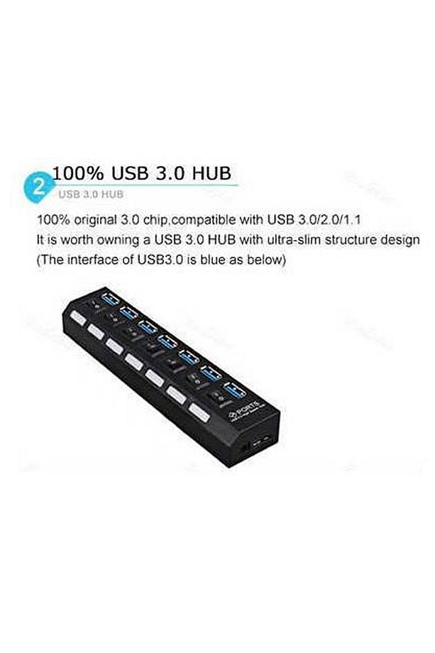 2102 7 Port Usb 3.0 Hub Çoklayıcı Çoğaltıcı On/off Anahtarlı - 4