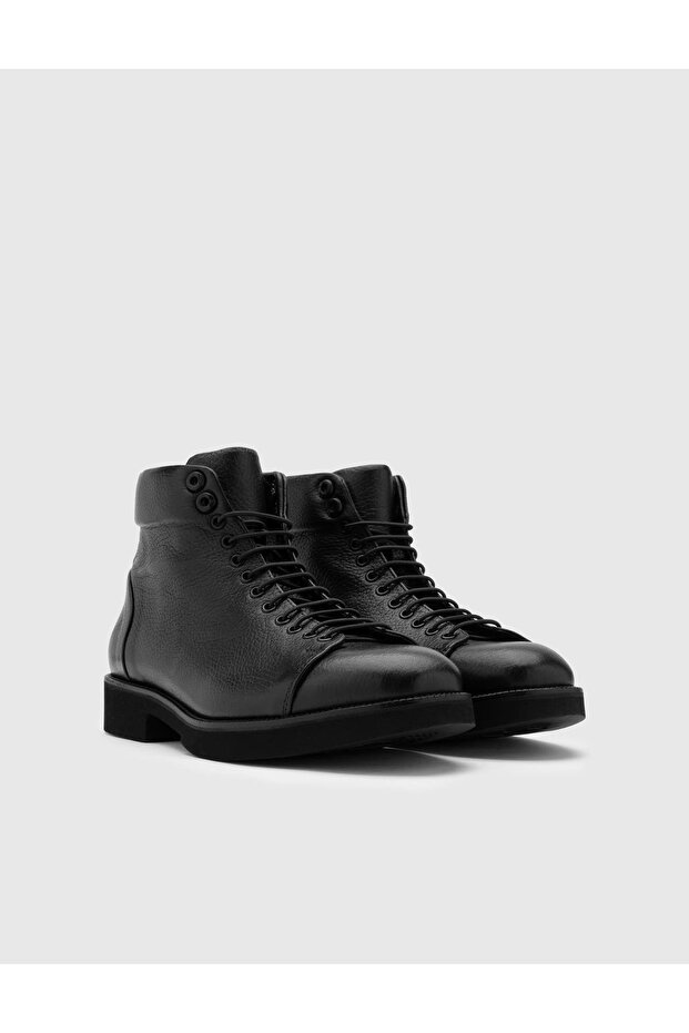 Kai Genuine Deer Leather Men's Black Boots