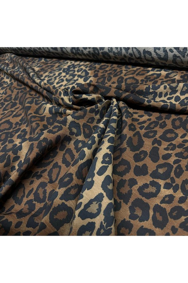 Ayrobin Modal Viskon Dökümlü Kumaş Leopar Desenli En 150 cm - 4