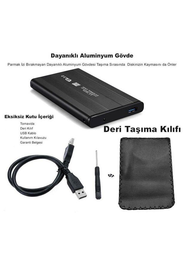 2126s 2.5 Inç Usb 3.0 Sata Harddisk Hdd Kutusu 5 Gbps Kılıf - Siyah Aluminyum Ssd - 4